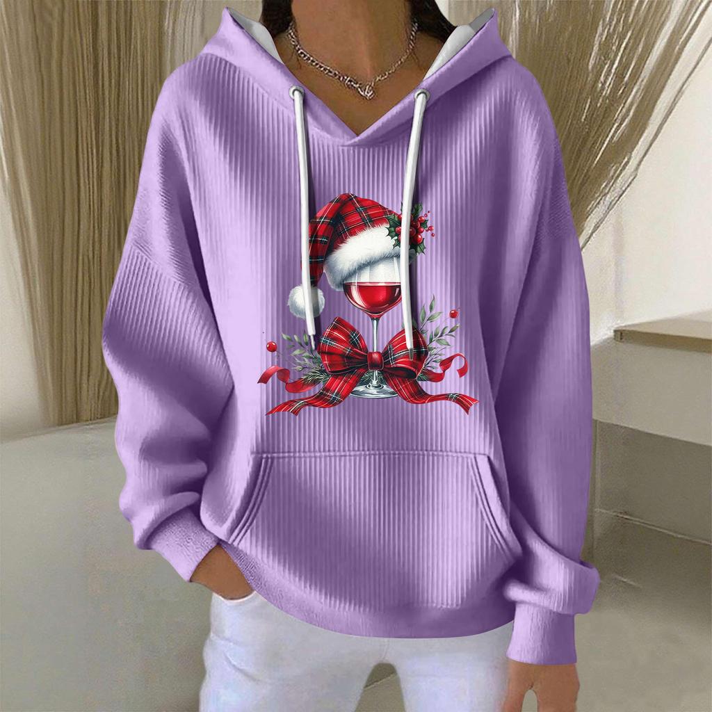 Women's Fashion Casual Christmas Angel Print Pullover Long-Sleeve Sweatshirt
