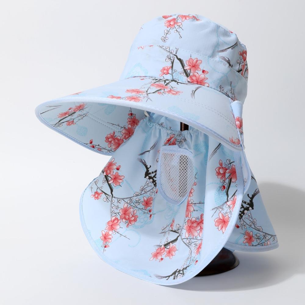 Face  Neck Protection Sunscreen Hat Breathable Ponytail Hat Quick Drying Fisherman Hat  Outdoor