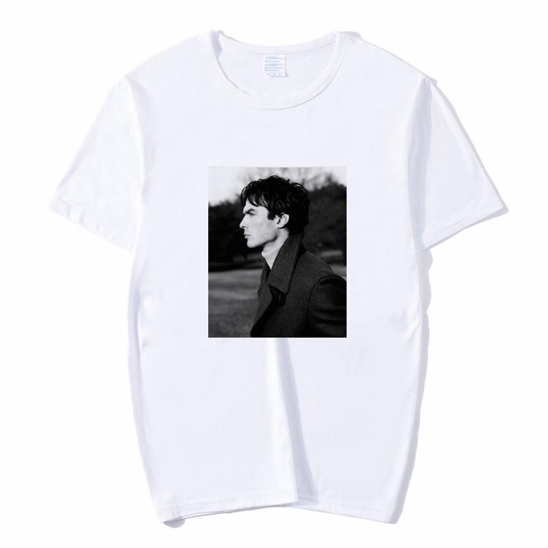 La Maglietta Diaries Stampa Damon Estiva Larga T-shirt Donna Ulzzang Casual T-shirt Harajuku