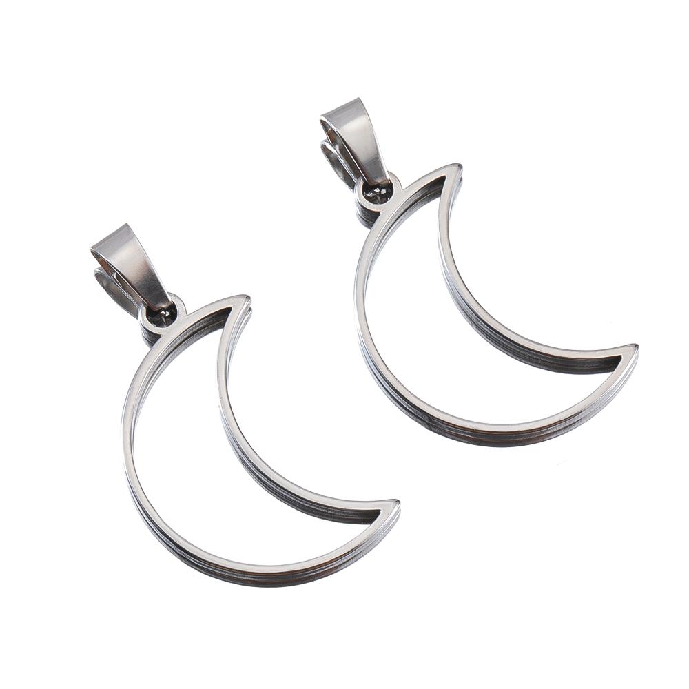 5pcs Hollow Stainless Steel Star Moon Frames Blank Bezel DIY Earrings Geometric Heart Pendant Base Charm Necklace Jewelry Making