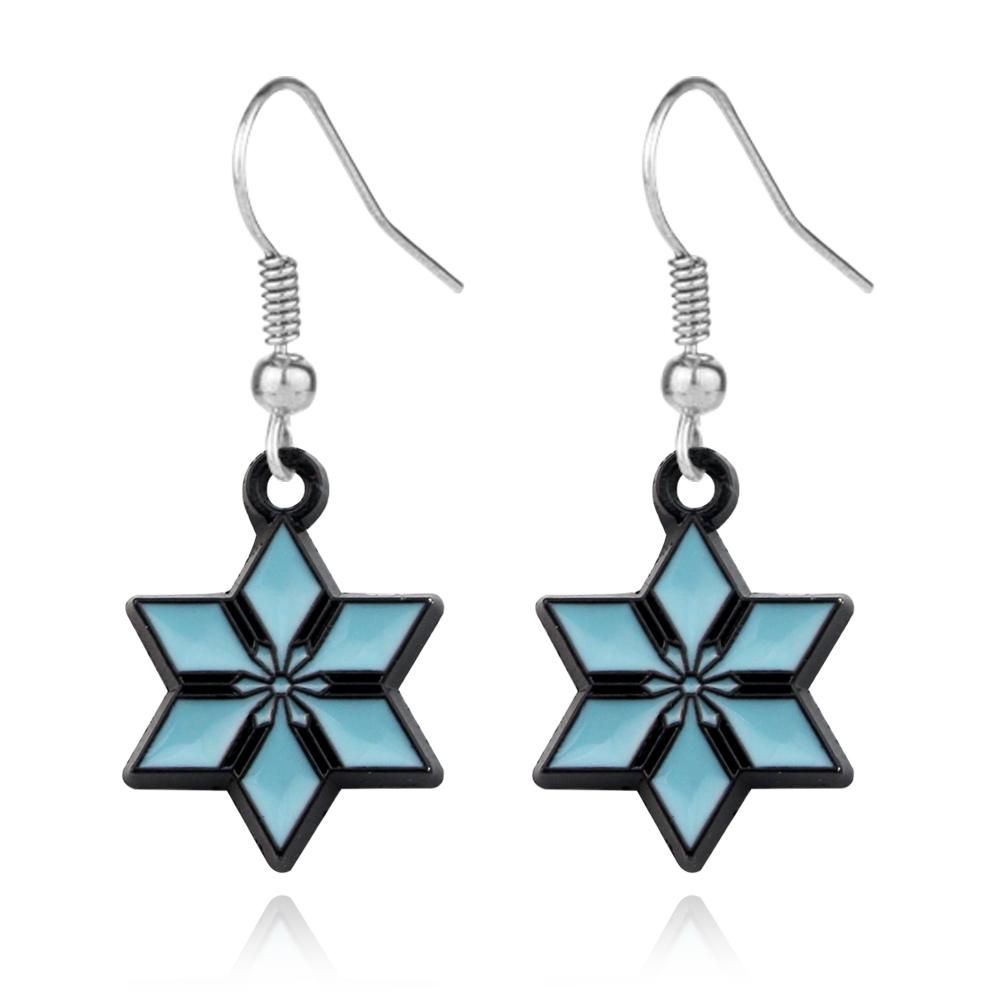 Fashion Game Genshin Impact The Dottore Doctor Ear Clip Blue Drop Earrings for Women Man Earclip Jewelry