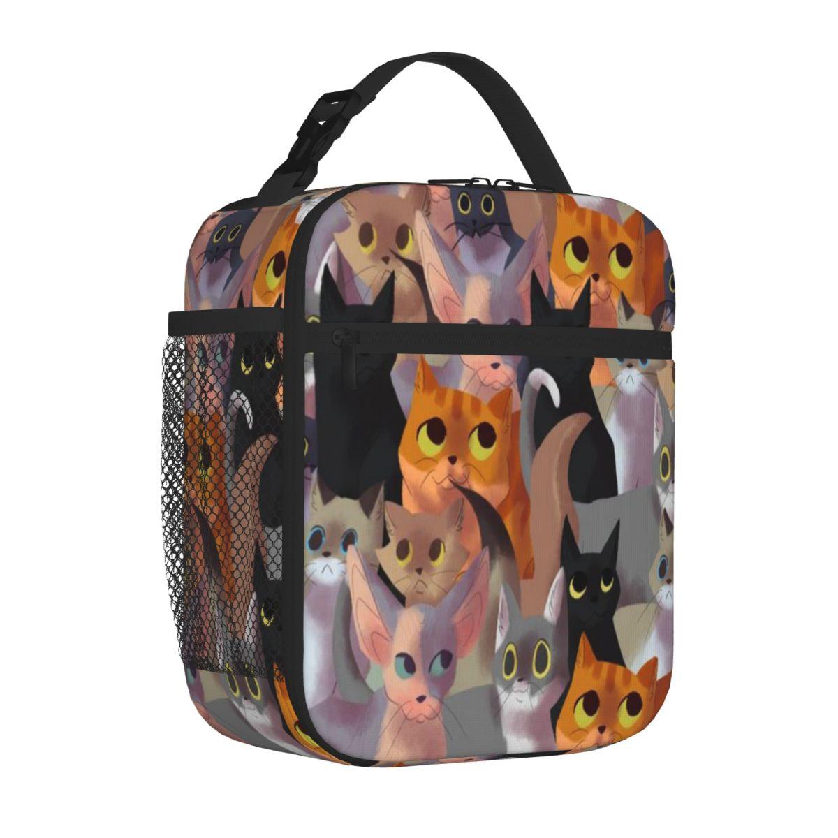 Bestselling Lotsa Cats Kawaii Work Lunch Bag Home To Go Portable Lunch Bag One Size