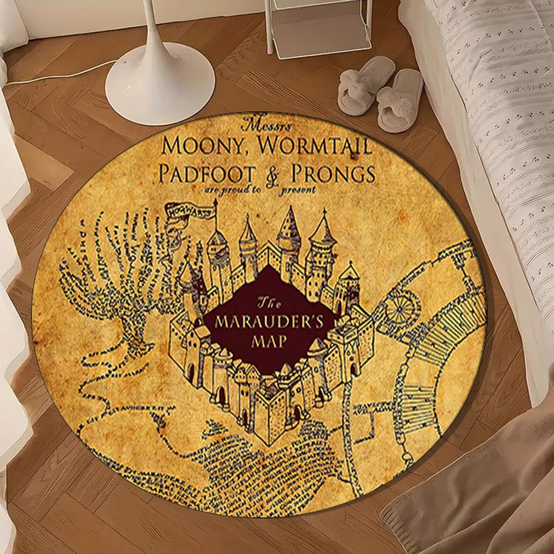 Magic School Adventure Round Rug for Livingroom,Bedroom, Palyroom, Chair Rug, Area rug, Circle Carpet, Large Size Fan Christmas gift