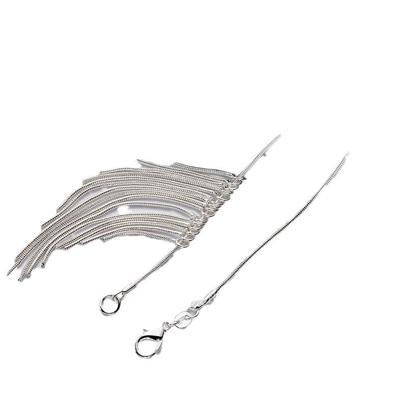 Silberne Schlangenkette Quastenanhänger Halskette für Damen - Exquisiter Modeschmuck von West Lake Beauty