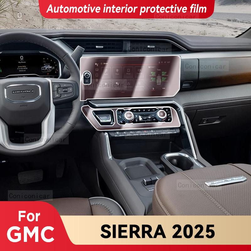 For GMC SIERRA 2025 Car Interior Center Console Instrument Dashboard Protective Cover Film Anti-scratch Sticker Accessories
