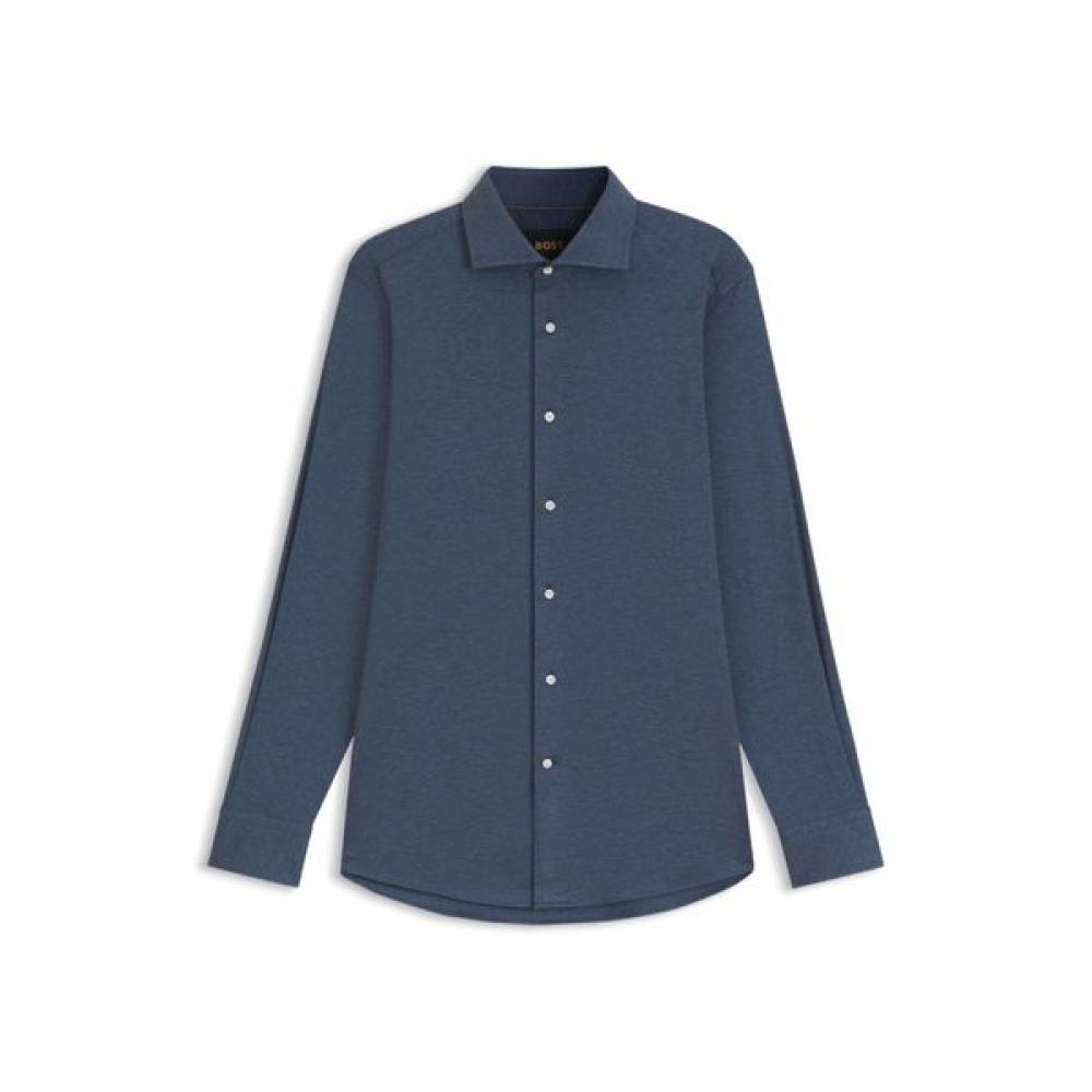 Boss Slim Fit Cotton Blend Shirt Open Blue 50551728488 39