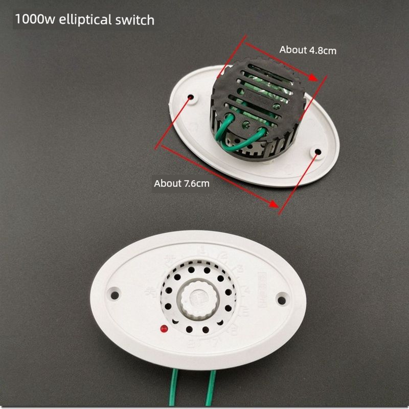 

Solid Wood Electric Fire Barrel Thermostat for Home Use, Fire Pit Oven, High-Power Rotary Electric Fire Box Temperature Control Switch 1Pc/1000W Oval Switch