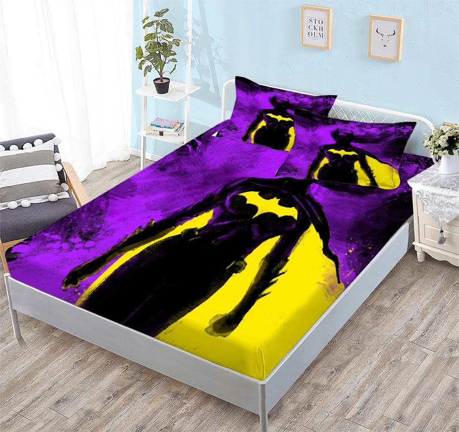 Mattress (Single Piece) Three-Piece 3D Digital Printing Cartoon Animation Character Batman Mattress Set