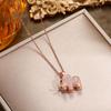 Exquisite Zircon Elephant Pendant Necklace - Women's Luxury Titanium Steel Clavicle Chain Jewelry