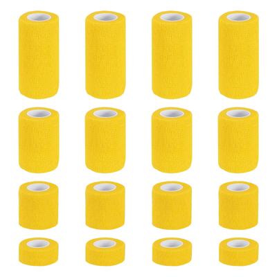 PATIKIL Bandage 16 5 Wrap for Athletic and Outdoor Yellow 1"/2"/3"/4" Self-Adhesive Wraps, Count, Yards, Elastic, Breathable, Self-Adhesive Tape,