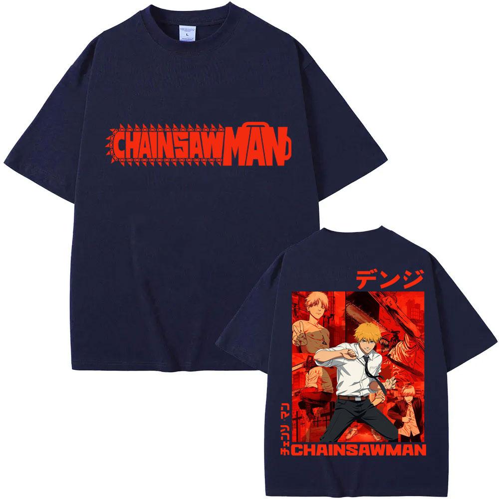 90s Japanese Anime Chainsaw Unisex Graphic T Shirt Unisex Women Fashion Vintage Cosplay Tshirts Oversized Cotton Casual Tshirt Male