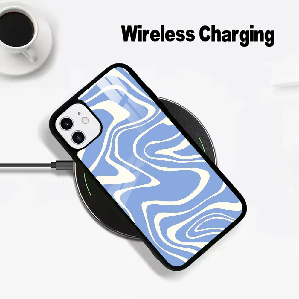 Abstract -FluidWavy Pattern Phone Case For IPhone17 16 15 14 13 12 11  Pro Max 16/15/14Plus Wireless Charger Cover Funda
