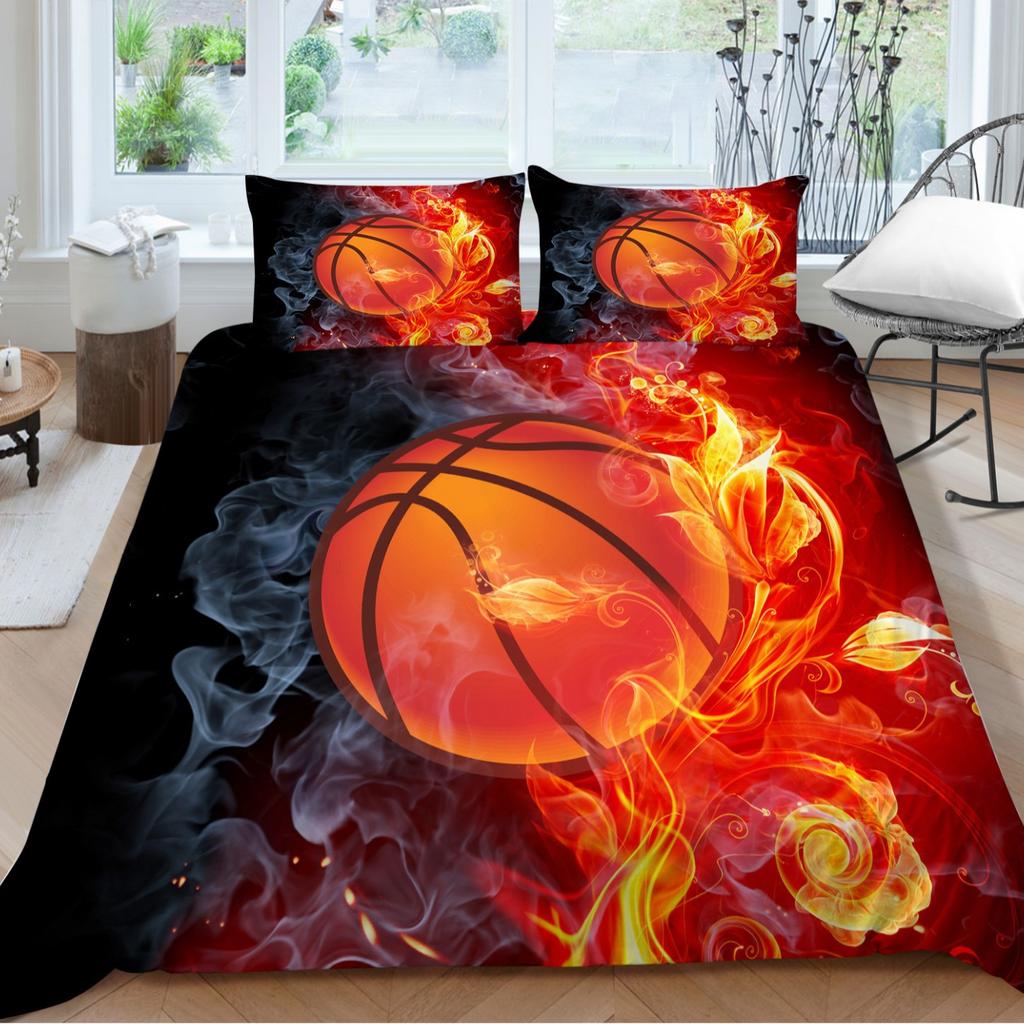 Quilt Cover Pillowcase Two Or Three Piece Basketball Series 3D Digital Printing Polyester