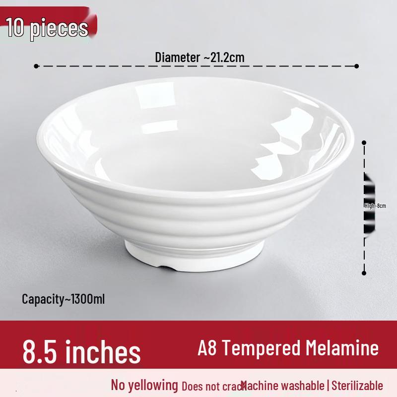 Dirien A8 White Melamine Noodle Bowls