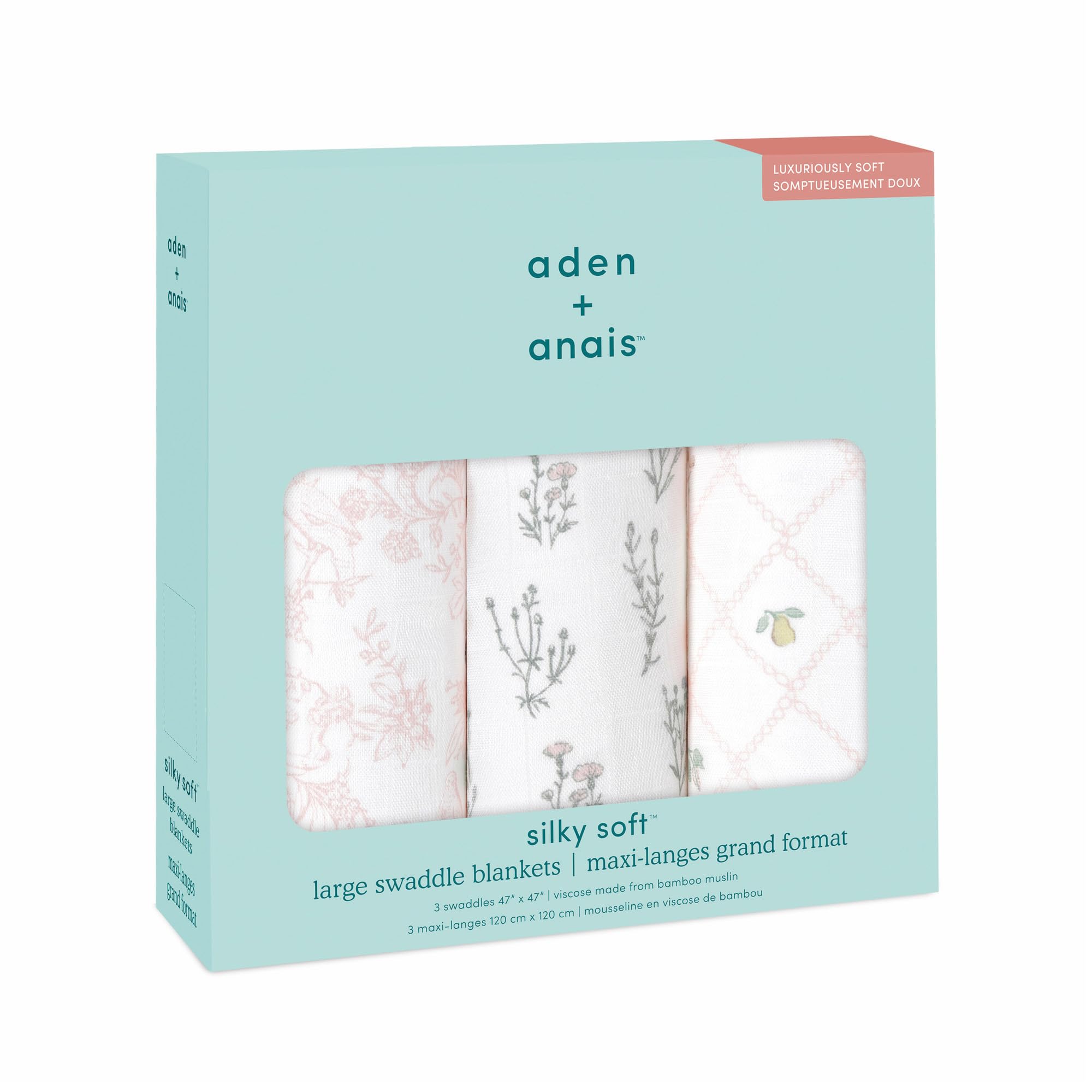 

aden anais и Аутентичный японский пеленка Французский цветочный шелковистый мягкий для предотвращает ночь предотвращает Моро бэби шауэр SWADABASWS30008 + (Аден Анаис)