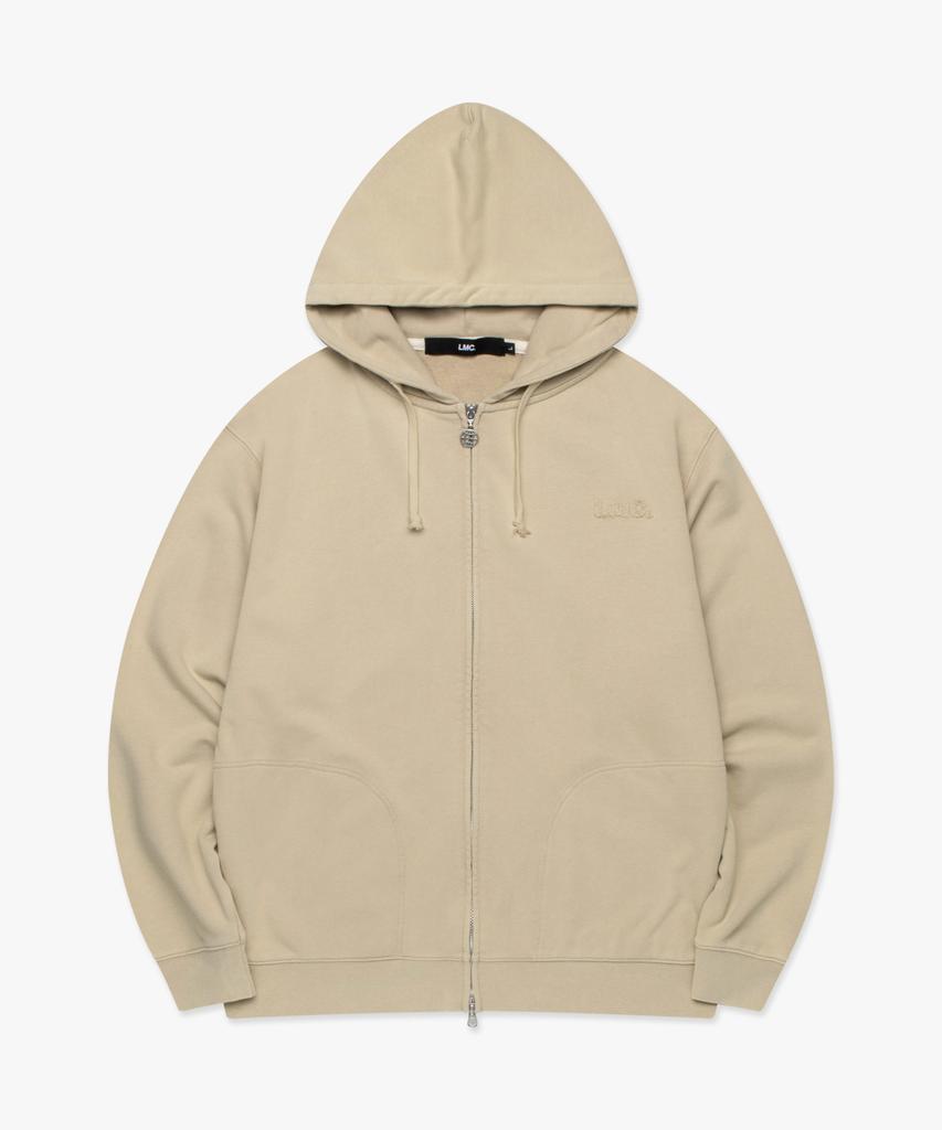 Lmc Washed Og Applique Zip Up Hoodie Beige