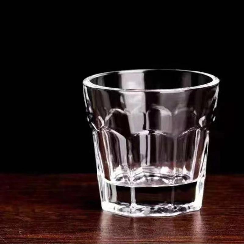 

2pcs Set 240ml Foreign Wine Mug Beverage Brandy Cocktail Scotch Glasses Vintage Octagonal Cup Transparent Wine Glass Household 2pcs