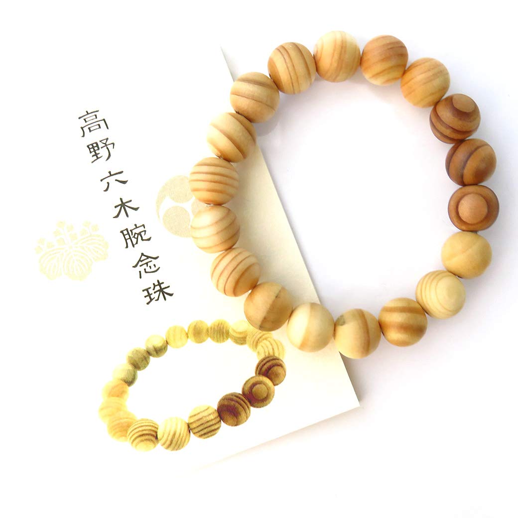 

Koya Roki Bracelet 11mm Wooden Box Included World Heritage Prayer Beads Natural Stone Power Stone [GOLD STONE] Mt. коричневий