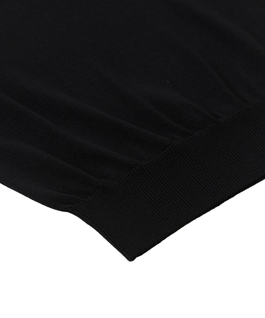 VERNO 26Ssll Open Collar Knit Black