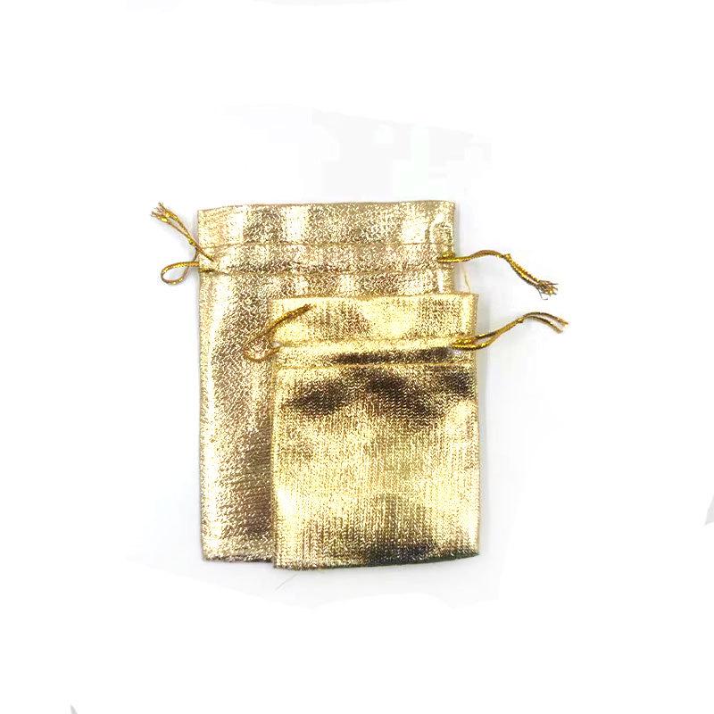 Gold & Silver Drawstring Jewelry Pouch - Perfect for Packaging, Candy Storage, or Gift Bag