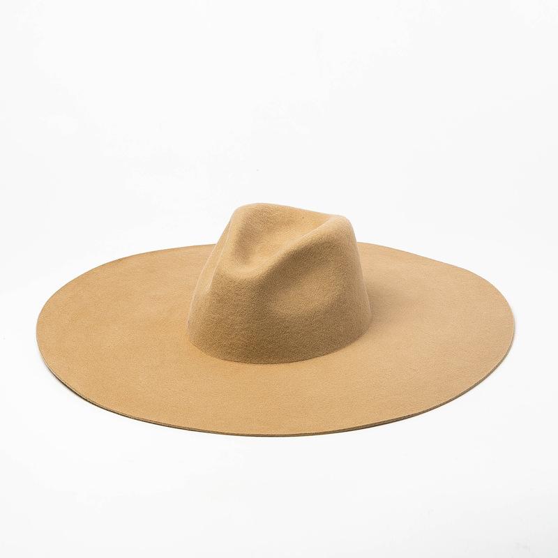 Fashion Elegant Felt Hat Men Wool Big Wide Brim Panama Hat Pie Church Party Winter Fedora for Women