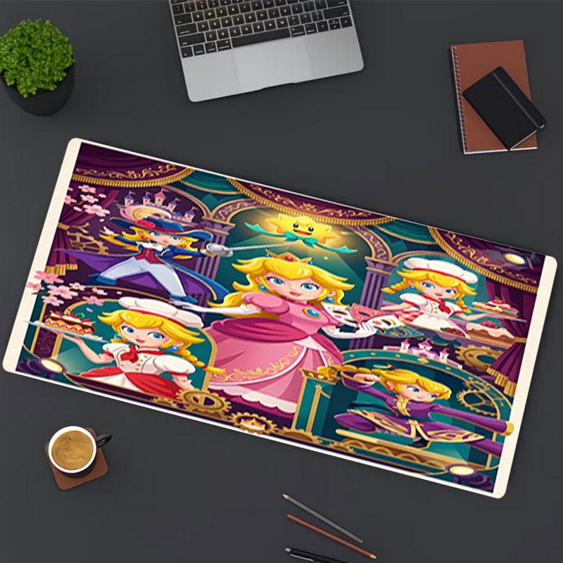 Princess Peach Toadstool Print Mouse Pad, for Keyboard Pad Laptop PC Mat for Office Home Use, Desk Decor, Perfect Birthday Gift for Gamers