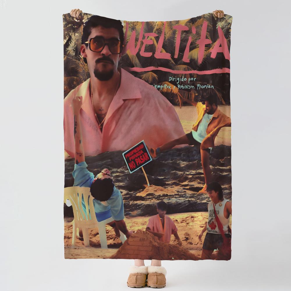 Music B-Bad Bunny-y Throw Thick Comfort Flannel Quilt, Multi-scene Use Indoor Outdoor Daily Nap