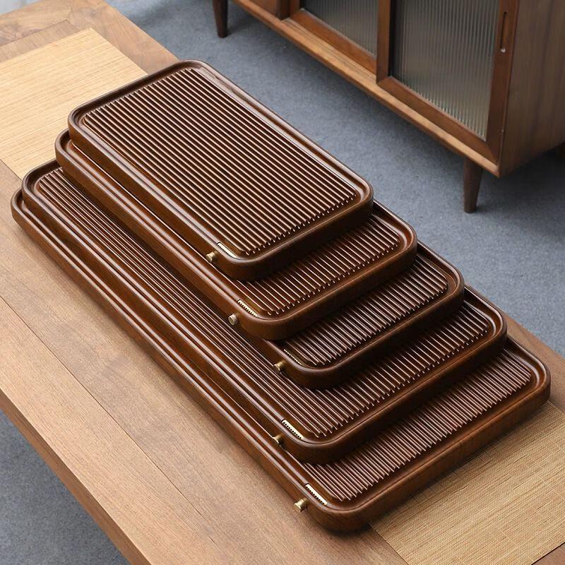 High-end Bakelite & Bamboo Tea Tray with Drainage
