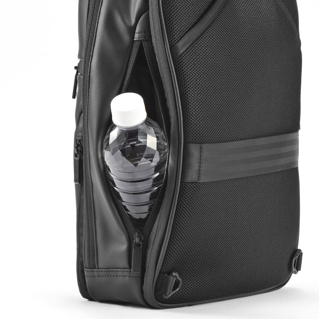 Ace Gene Gadgetable Vertect Business Backpack (Made with Antiviral Synthetic Leather), Holds a 13.3-inch Laptop, Fits A4 Sizes, 67541, Men's, Black