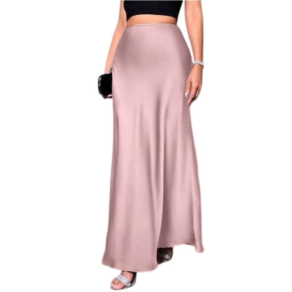 Women's Fashionable And Casual Design French Elegant Draped Satin Skirt