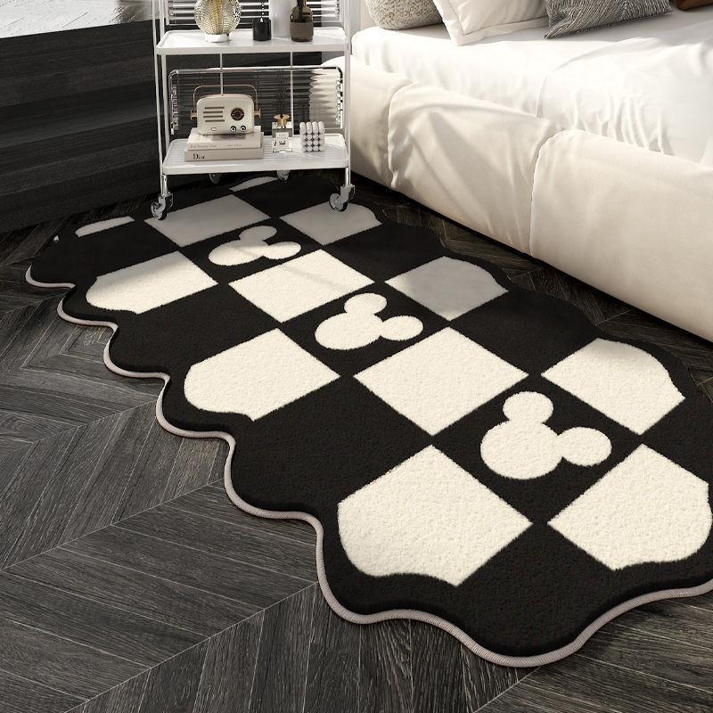 Carpet Bedroom Bed Blanket Sleep and Sit Wash and Rub Black Thickened Plush Room Bay Window Floor Mat