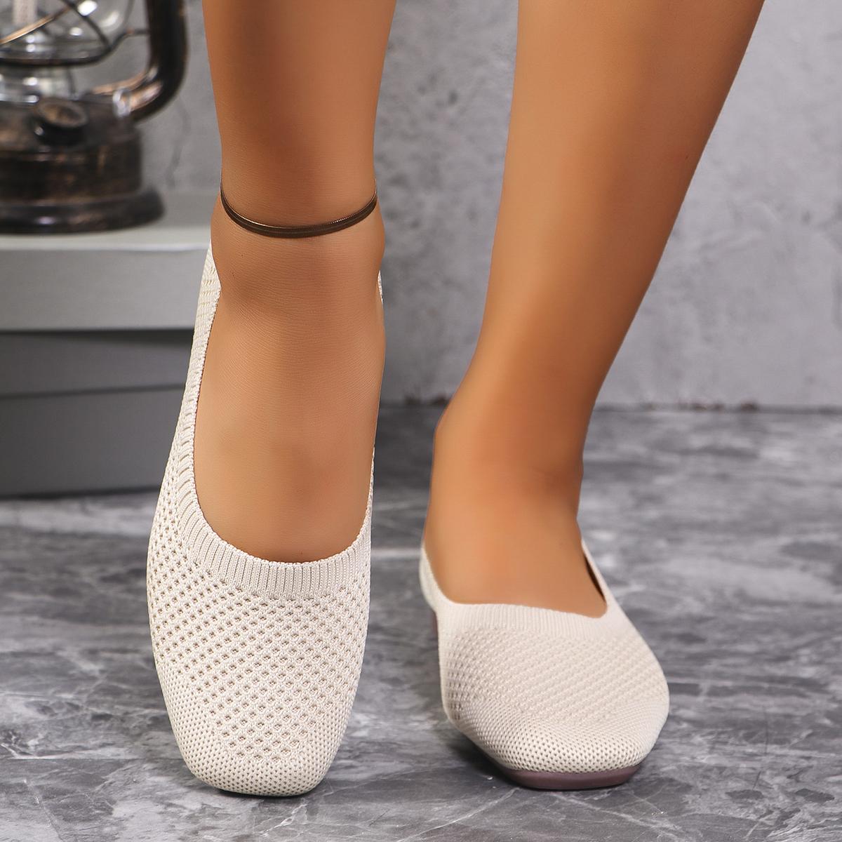 

Модные женские туфли-балетки Весна Осень Новая мода Неглубокие лоферы Удобные дышащие сетчатые повседневные кроссовки для женщин 36 бежевый