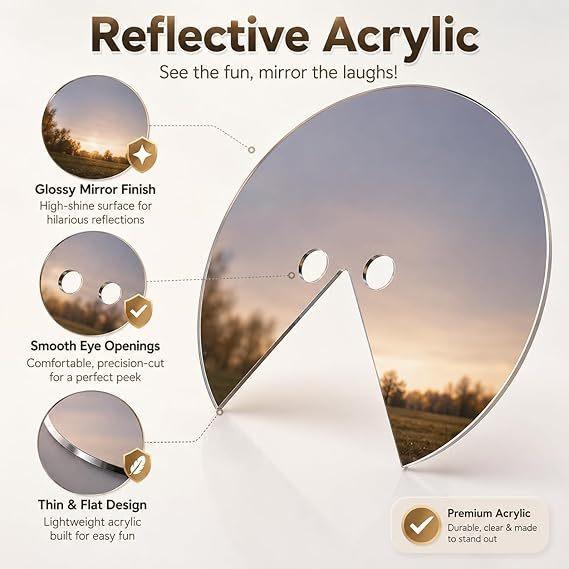 Modern Art Acrylic Mirror Face Mask For Photography And Party Decor