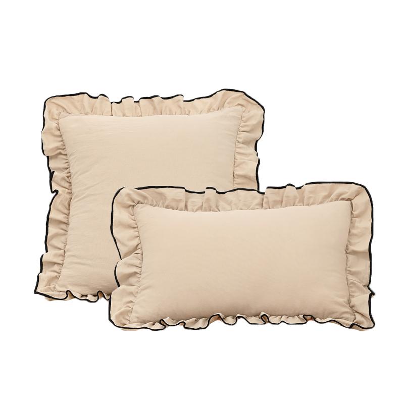 BUYNOW 1PC French ruffled skirt pillowcase without pillow core, living room sofa and bedroom cushion fabric decoration