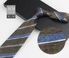 Men'S Tie British Retro Dark Brown Coffee Gold Striped Gentleman'S Suit Shirt Dress Professional High-End Hand Style