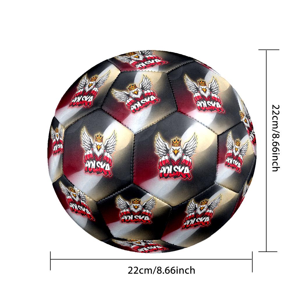 Poland Football Printed Size 5 Soccer Ball Wear Resistant Standard Adult Training Football Fan Gift for Indoor Outdoor Match Sports