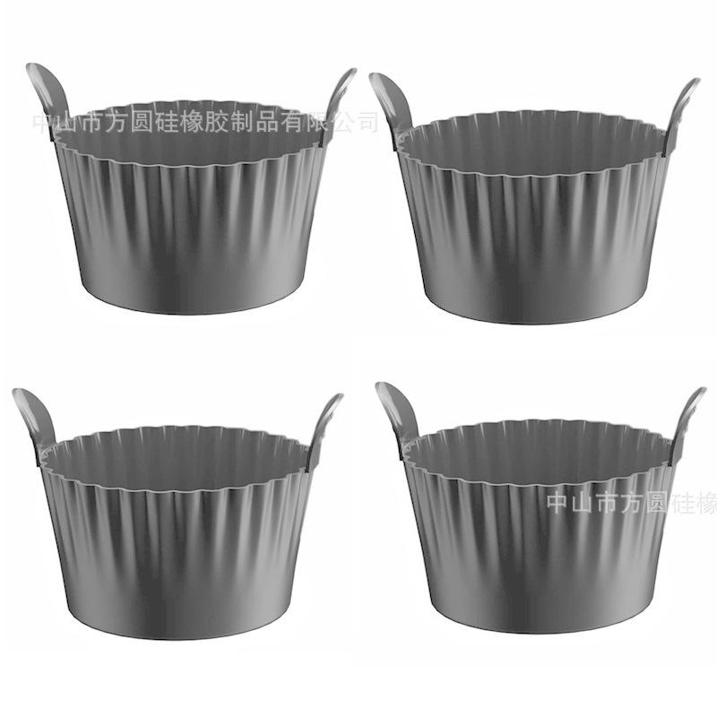 

Силиконовая форма для яиц с ручками для аэрофритюрницы и духовки, антипригарная, многоразовая, утолщенная, чашка для запекания яиц--- 4 Pack серый