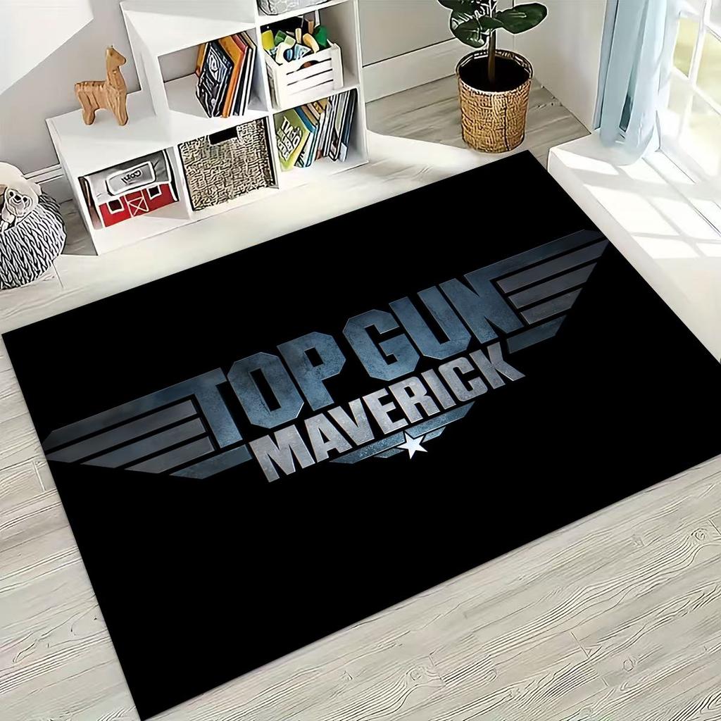 2026 Top Gun Tom Cruise Fighter Sign Art Carpet Rug for Bedroom Living Room Sofa Home Doormat Decor,Large Kid Non-slip Floor Mat