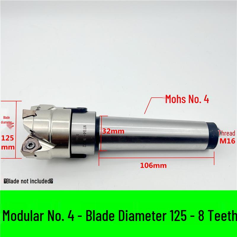 MFWN90 High-Speed Hexagonal Heavy Cutting Milling Cutter with Double-Sided Insert, Morse Taper 4 Turret R8