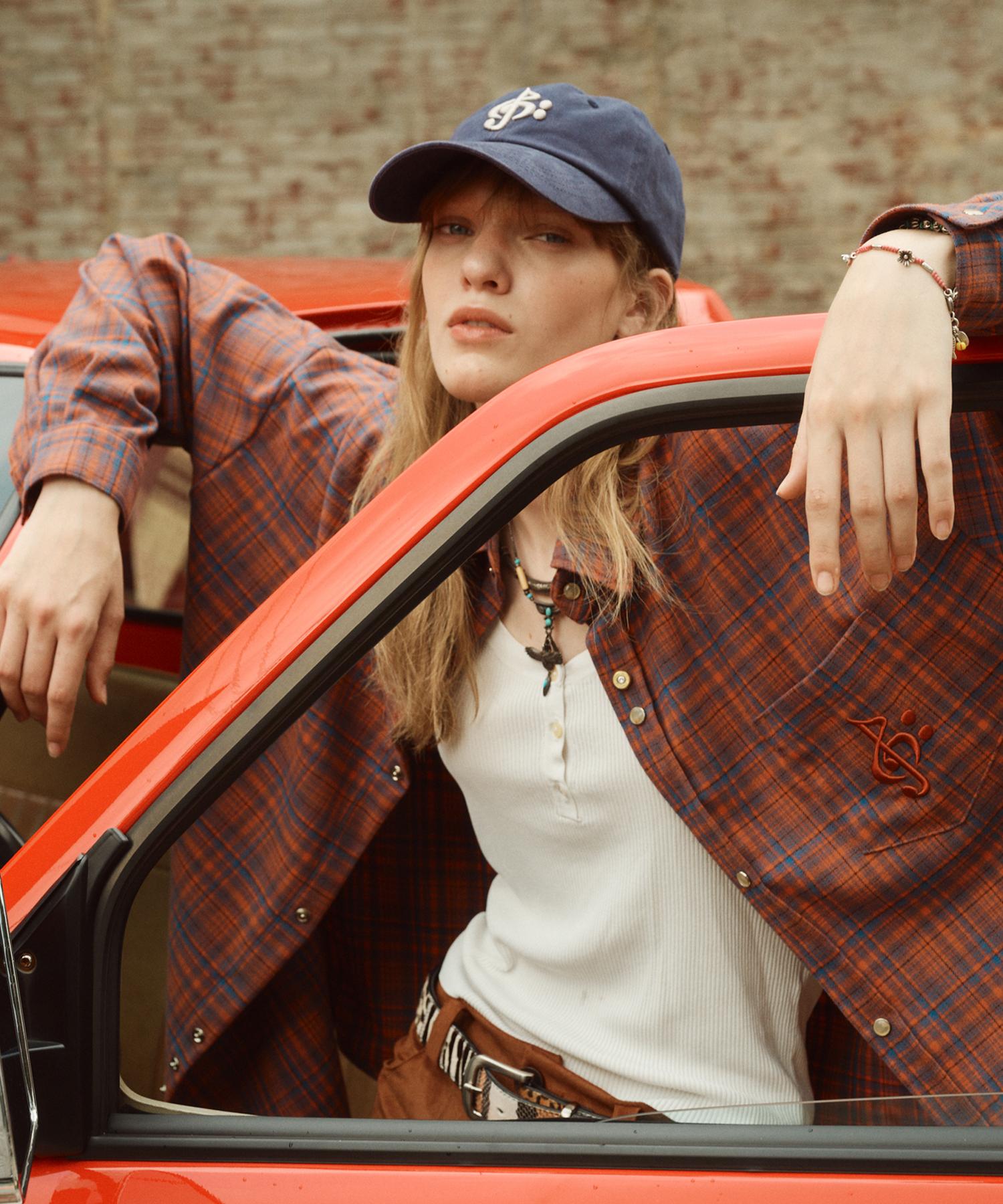 2113 Studio Check Shirt Sunset Orange Multi Color