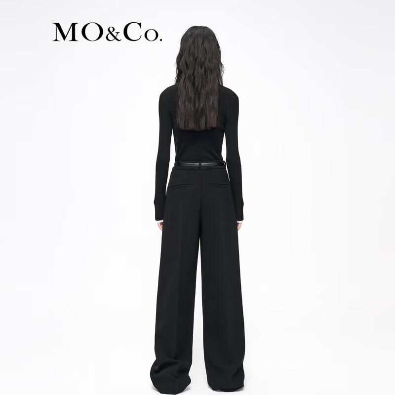 MO&Co. Faux Two-Piece Patchwork Slim-Fit Knit Top