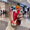 Oil Painting Rainbow Heart Tulip Art Wavy Edge Phone Case For iPhone 17 16 15 14 13 12 11 8 7 Plus Pro Max Colorful Cover