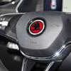 AEL1 43/44mm For Skoda Fabia Karoq Superb Kami Octavia VRS Rapid Kodiaq Kamiq A7 Car Steering Wheel Center Logo Emblem Sticker Decals