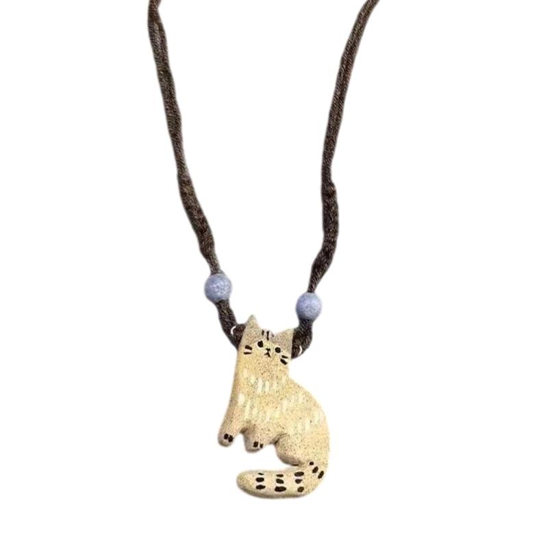 Multifuntional Cats Shape Necklace Adjustable Chain Necklace Elegant Pendant Necklace for Fashionable Lover Present