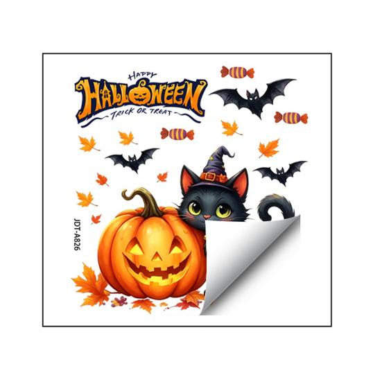 Halloween Window Clings Stickers Black Cat Cute Ghosts Pumpkins