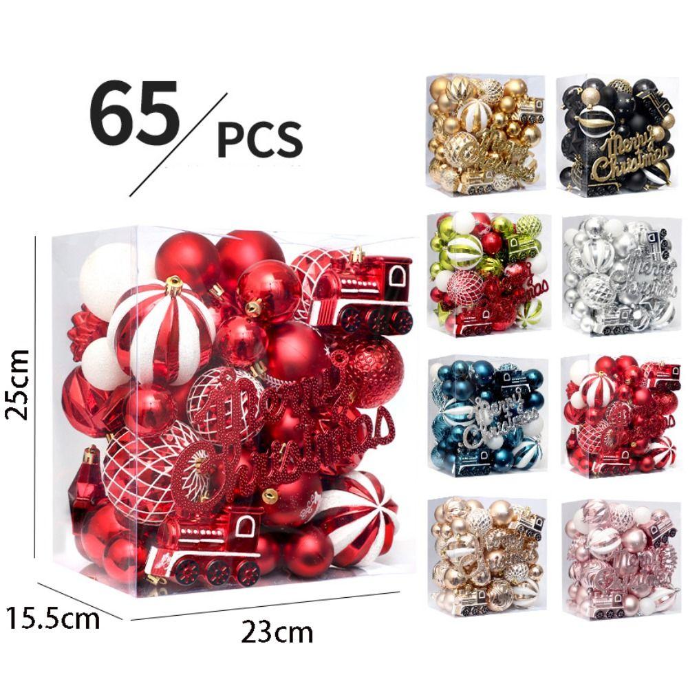 65pcs Delicate Christmas Tree Decoration Pendant Shatterproof Hanging Ornament  Party