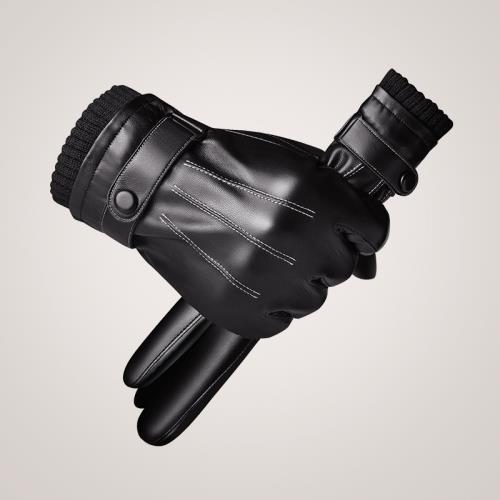 Men'S And Women'S Touch Screen Leather Gloves Winter Warm Waterproof Windproof Piled Thickened Outdoor Motorcycle Riding Gloves