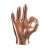 Set of 3 Hand Sign Gesture Showpiece Statue Collectible Figurines (Ceramic, Copper) for Home Decor Living Room Bedroom Wall Shelf Office Table