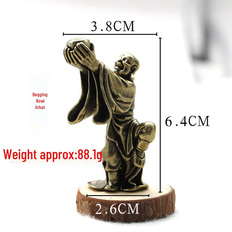 Eighteen Arhats Pure Brass Ornament Set: Copper Desktop Crafts & Gifts