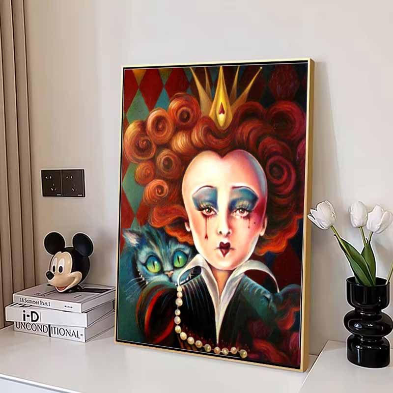 Disney Diamond Painting Red Queen Cheshire Cat Dark Art Painting Cute DIY Rhinestone Mosaic Cross Stitch Kit Embroidery Gift Home Decor